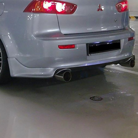 Накладка (юбка) заднего бампера "Zodiak" var №2 (двойной выхлоп) для Mitsubishi Lancer X (2007-2016) купить недорого с доставкой в Тобольск