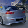 Накладка (юбка) заднего бампера "Zodiak" var №2 (двойной выхлоп) для Mitsubishi Lancer X (2007-2016) купить недорого с доставкой в Тобольск