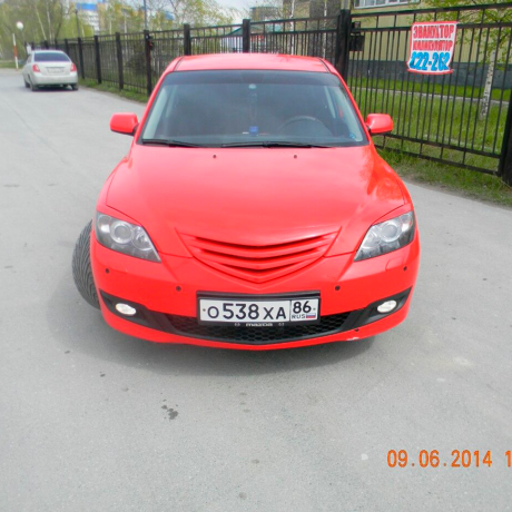 Решетка радиатора "Две полоски" для Mazda 3, хэтчбэк (2003-2009) купить недорого с доставкой в Тобольск