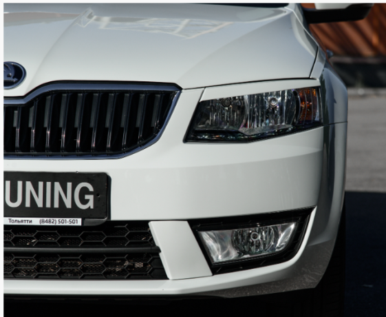 Вставки переднего бампера в стиле "RS" для Skoda Octavia III A7 (2013-2016) купить недорого с доставкой в Тобольск