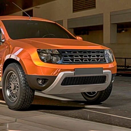 Решетка радиатора "Кибер стиль" (грунтованная, матовая) для Renault Duster (2010-2020) купить недорого с доставкой в Тобольск