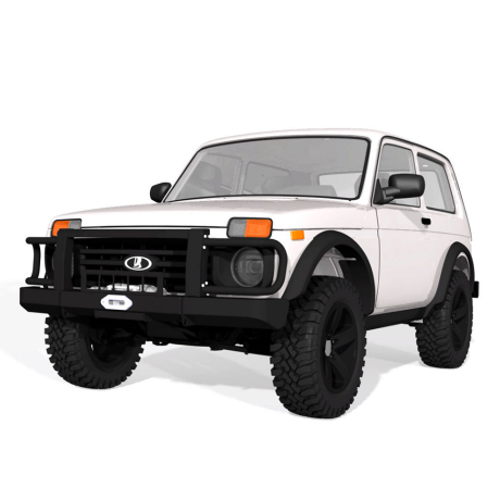 силовой передний бампер f-design fd 2.0 для L@DA 4x4 с защитой фар (не окрашенный) купить недорого с доставкой в Тобольск