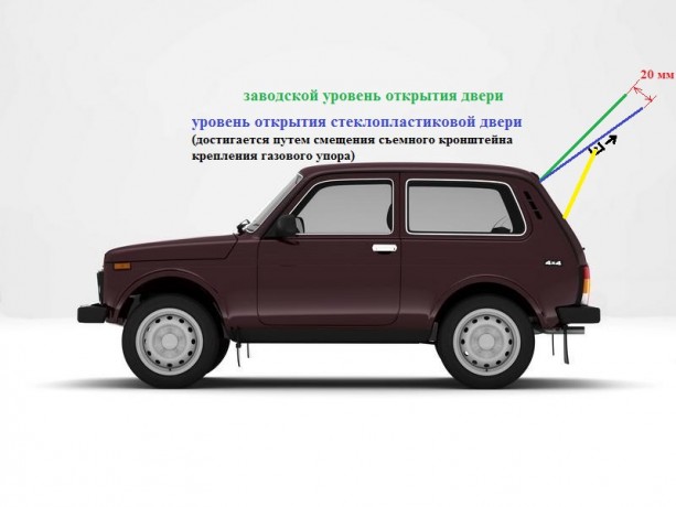 Дверь задка стеклопластиковая для B@3 2121 "L@DA 4х4" купить недорого с доставкой в Тобольск
