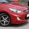 Накладка (юбка) переднего бампера var №1 для Hyundai Solaris (2010-2013) купить недорого с доставкой в Тобольск