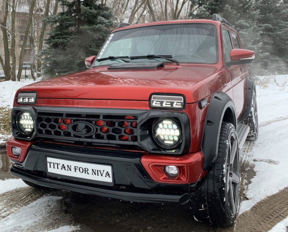 Решетка радиатора "TITAN" для B@3 2121, 21213, 21214, 2131 "L@DA 4x4" (с защитной сеткой) RAPTOR купить недорого с доставкой в Тобольск