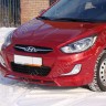 Накладка (юбка) переднего бампера var №2 для Hyundai Solaris (2010-2013) купить недорого с доставкой в Тобольск