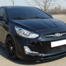 Накладка (юбка) переднего бампера var №2 для Hyundai Solaris (2010-2013) купить недорого с доставкой в Тобольск