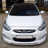 Накладка (юбка) переднего бампера var №2 для Hyundai Solaris (2010-2013) купить недорого с доставкой в Тобольск
