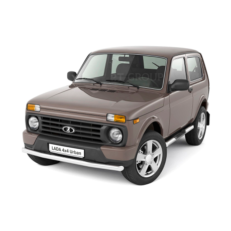 Защита порогов с накладками d76мм (НПС) L@DA "4х4 2121" 1995-/ "4x4 URBAN" 2015- купить недорого с доставкой в Тобольск