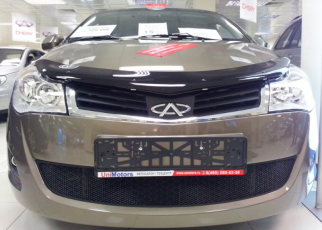Защита радиатора "Standart" Chery Bonus, Very (2011-2016) чёрная купить недорого с доставкой в Тобольск